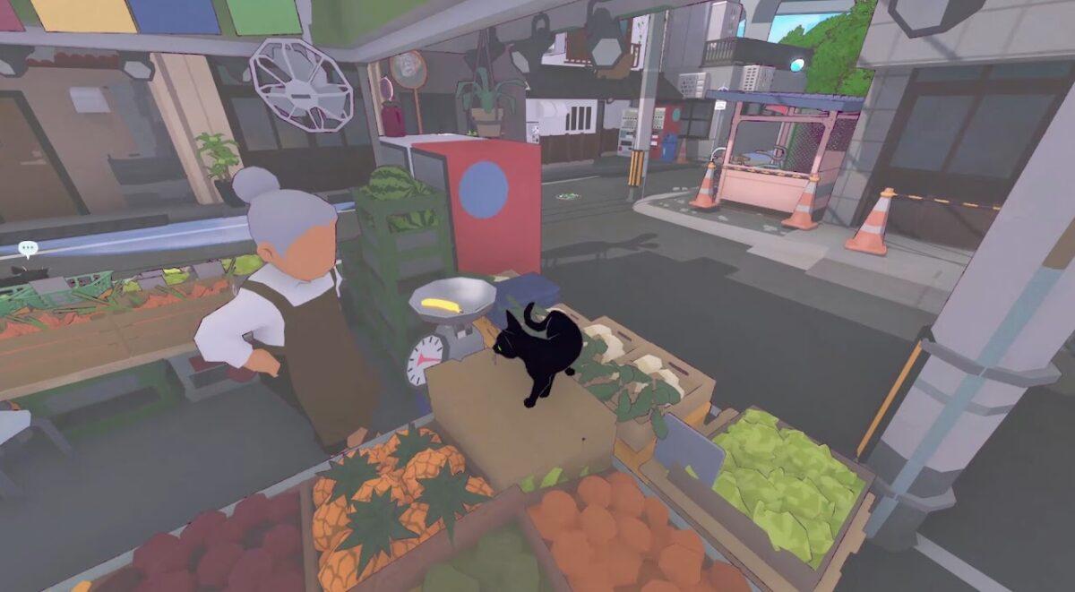 Little Kitty, Big City. Die Schwarze Katze besucht eine Gemüsehändlerin