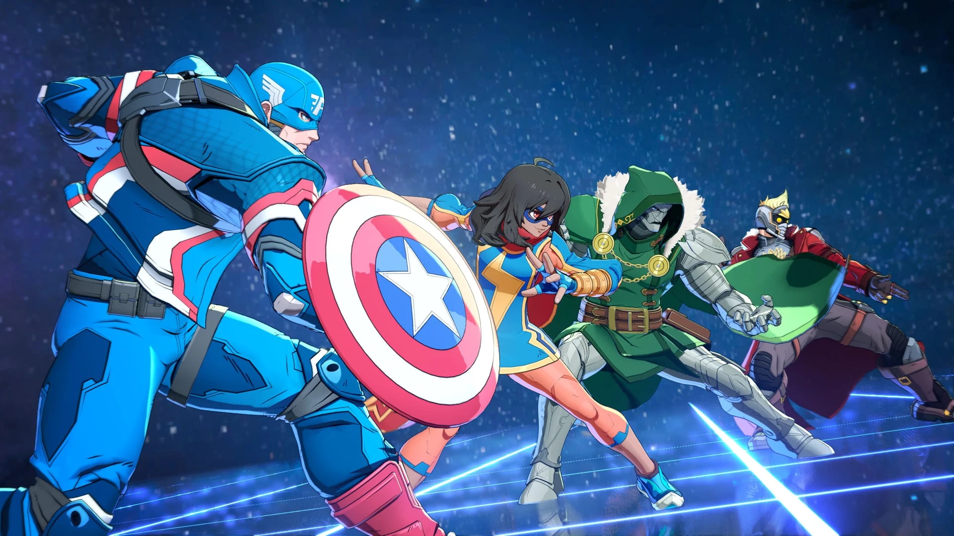 Marvel-Charaktere in einer Kampfpose aus dem Spiel Marvel Tōkon: Fighting Souls.